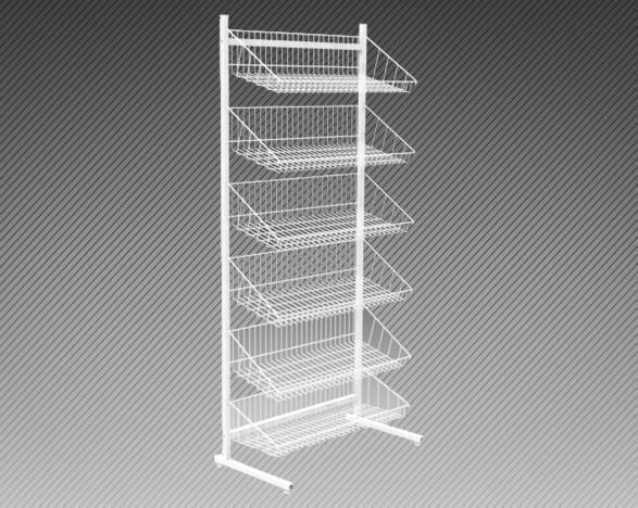 Стойка прикассовая 600*400*1800, 5 наклонных корзин