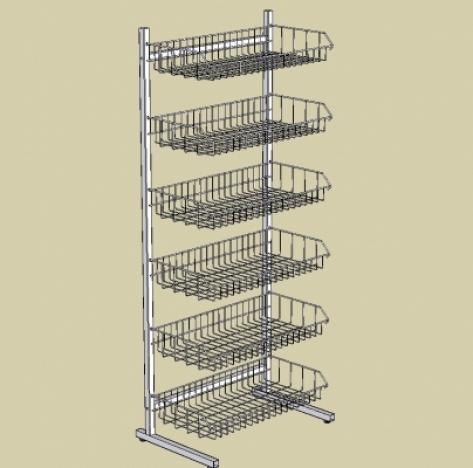 Стойка прикас.1450/600/300 — 6 прямых корзин.