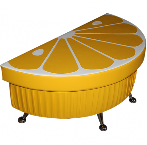 Долька лимона» банкетка на хромированных ножках